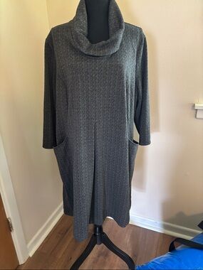 Coldwater Creek Gray Tweed  Knit Dress
